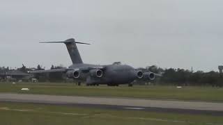 USAF C17 Engine backfire!#shorts