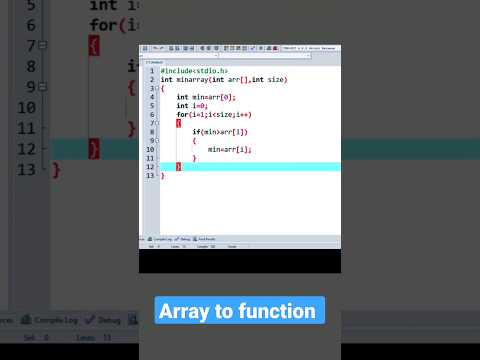 Passing an array to function | c language for beginners[code]#shorts