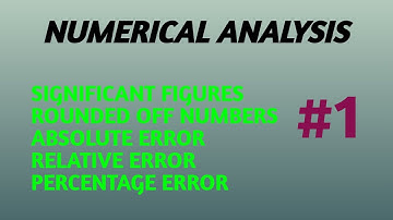 NUMERICAL ANALYSIS | LEC - 1| NA MATH STUDY