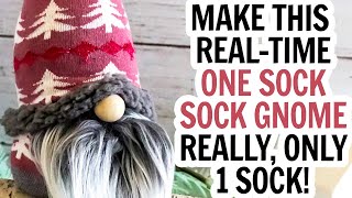 One Sock Sock Gnome / 5 Minute Gnome / Easy Sock Gnome / DIY Gnomes / Gnome DIY / Christmas Gnome