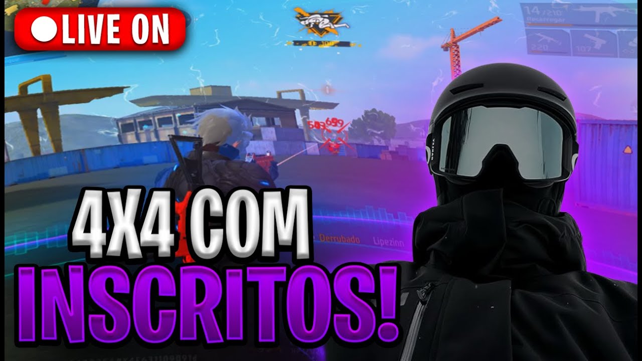 🟣 LIVE FF 🟣 FREE FIRE AO VIVO 🟣 4X4 + 6X6 COM INSCRITOS 🟣 SALA PERSONALIZADA 🟣