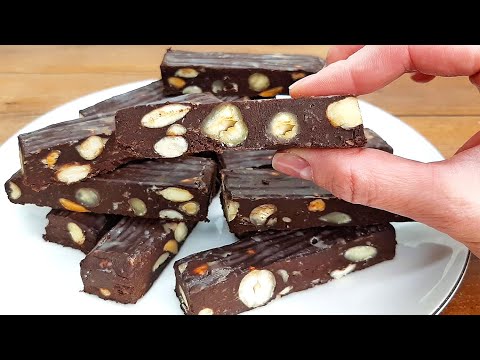 👍 Snel en makkelijk chocolade nougat / Iedereen vraagt om dit dessertrecept met noten!