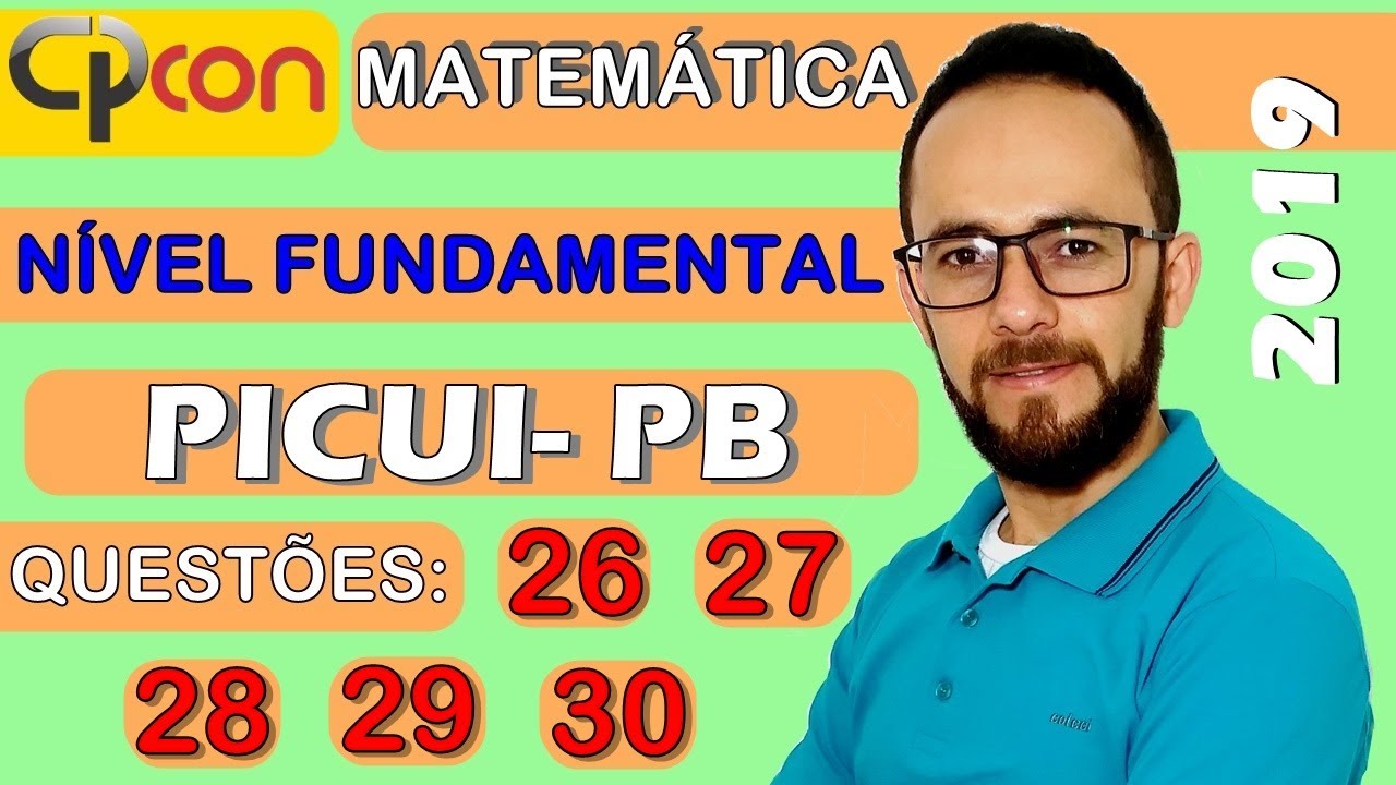 CPCON 2019   FUNDAMENTAL   PICUI PB   MATEMÁTICA