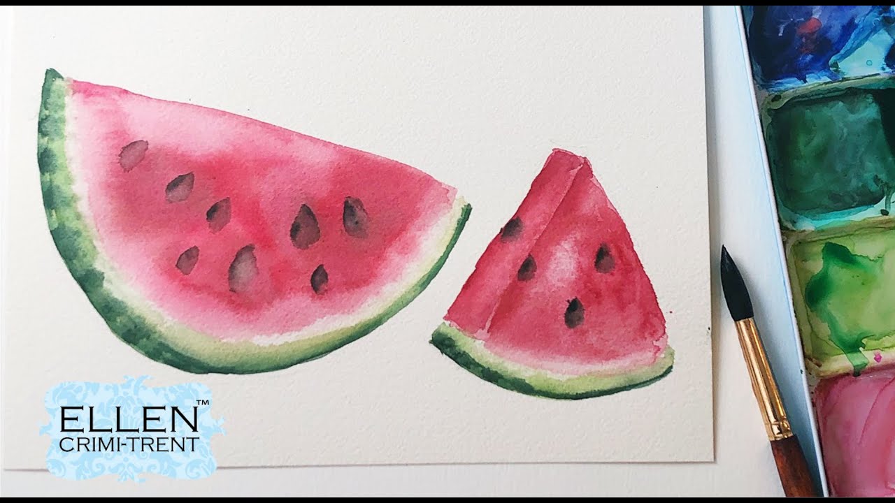 Watercolor Painting/ Watermelon/ Step by Step/ Art Therapy Thursday/ Anxiety relief/ Stay at home