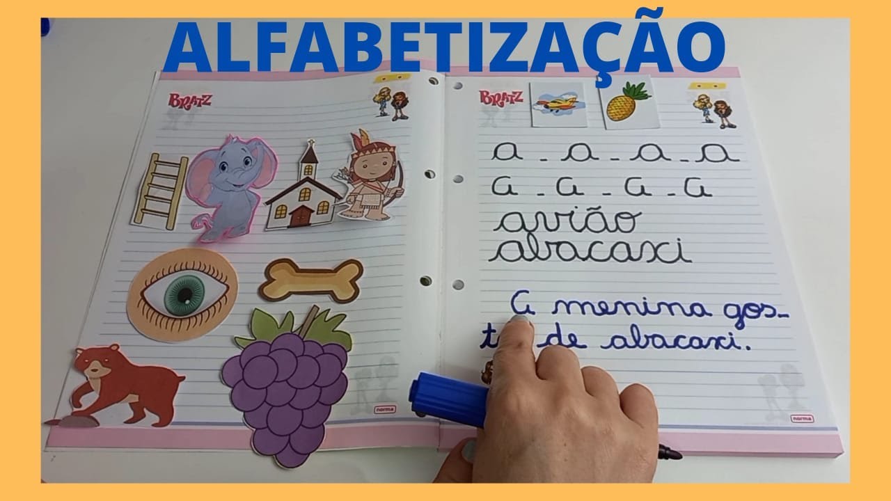 APRENDENDO A LER E A ESCREVER COM LETRA CURSIVA. ALFABETIZAÇÃO PARA CRIANÇAS.