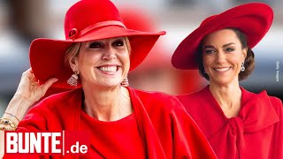 Máxima der Niederlande: Sie flasht als Lady in Red – inspiriert von Prinzessin Kate