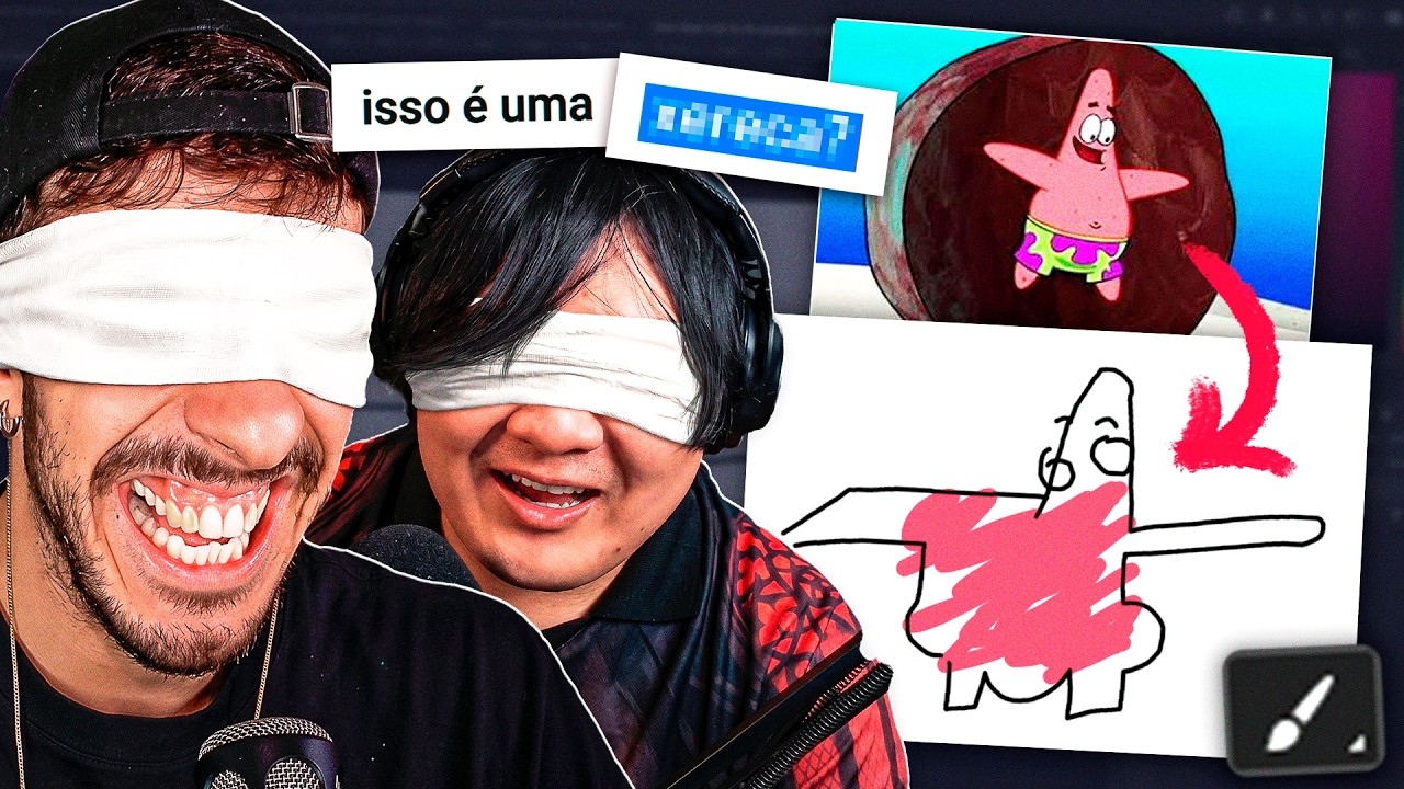 DESENHANDO VENDADOS! (ft. Tiba)