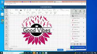 Creating a t-shirt design in cricut Sassy Sunflower