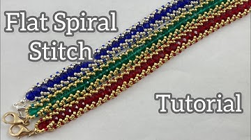 Flat Spiral Stitch Bracelet Beaded Tutorial - Easy!