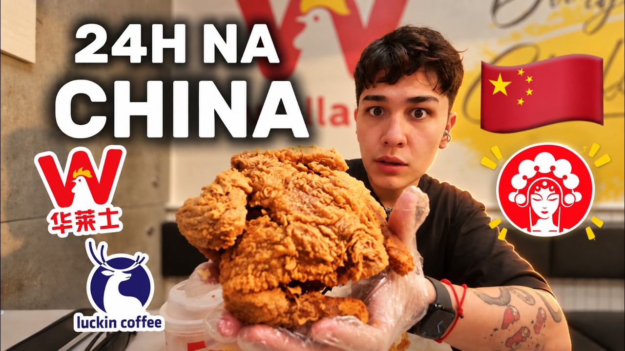24H PROVANDO FAST FOOD NA CHINA🇨🇳