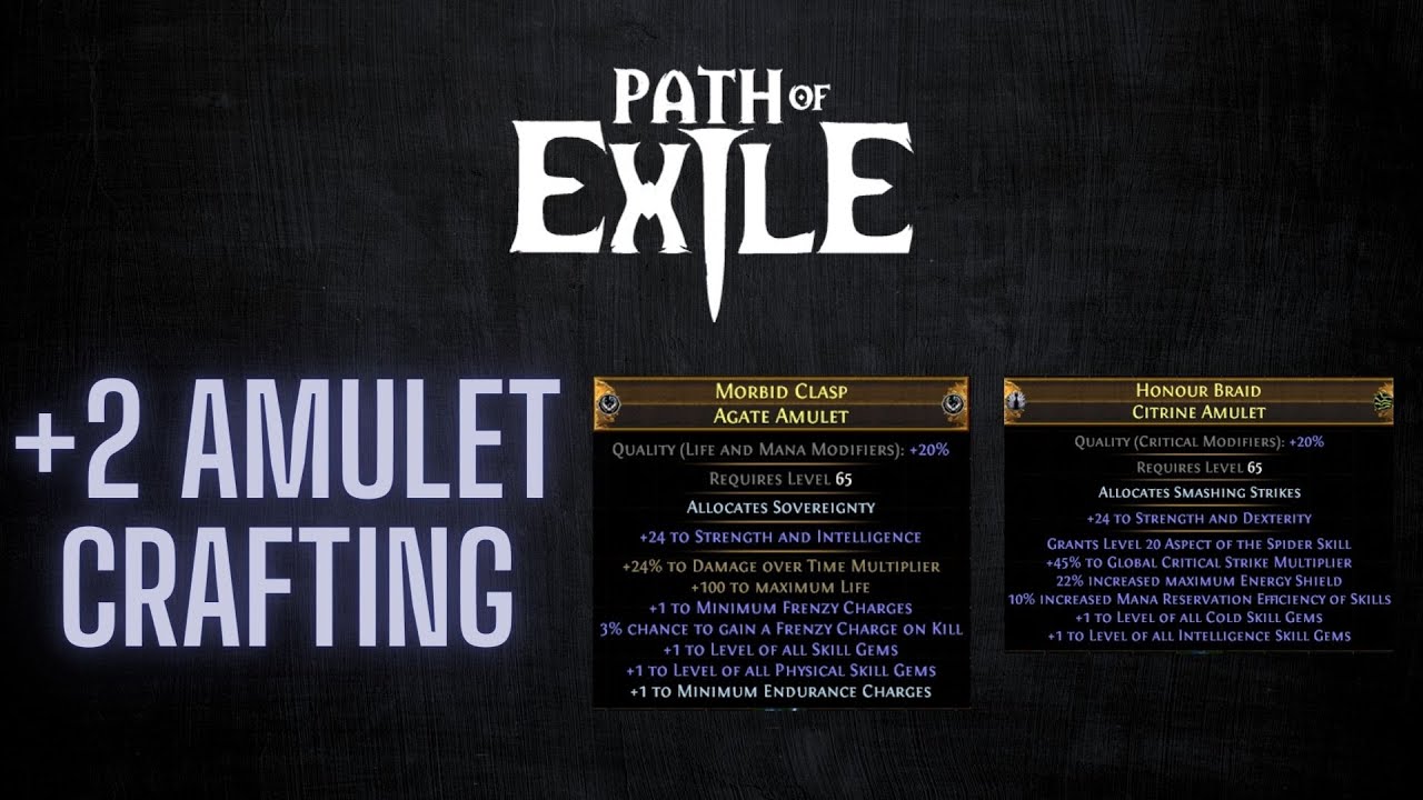 POE 3 Ways to craft +2 amulet. YouTube