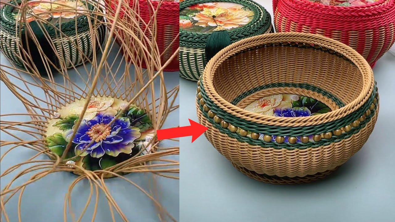 How to Make a Stylish PE Rattan Basket with Acrylic Base in Minutes! #diy #handmade #craft