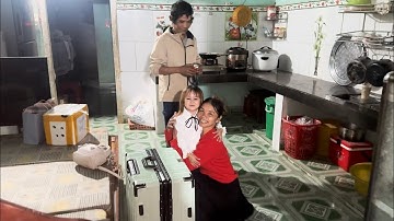 Huyền Hrê chia tay Bé Hạt Tiêu và tiếp tục hành trình về quê một mình cảm xúc khi gặp ba mẹ