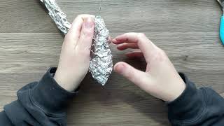 Adding Foil to Bulk the Wire Armature for the Fish