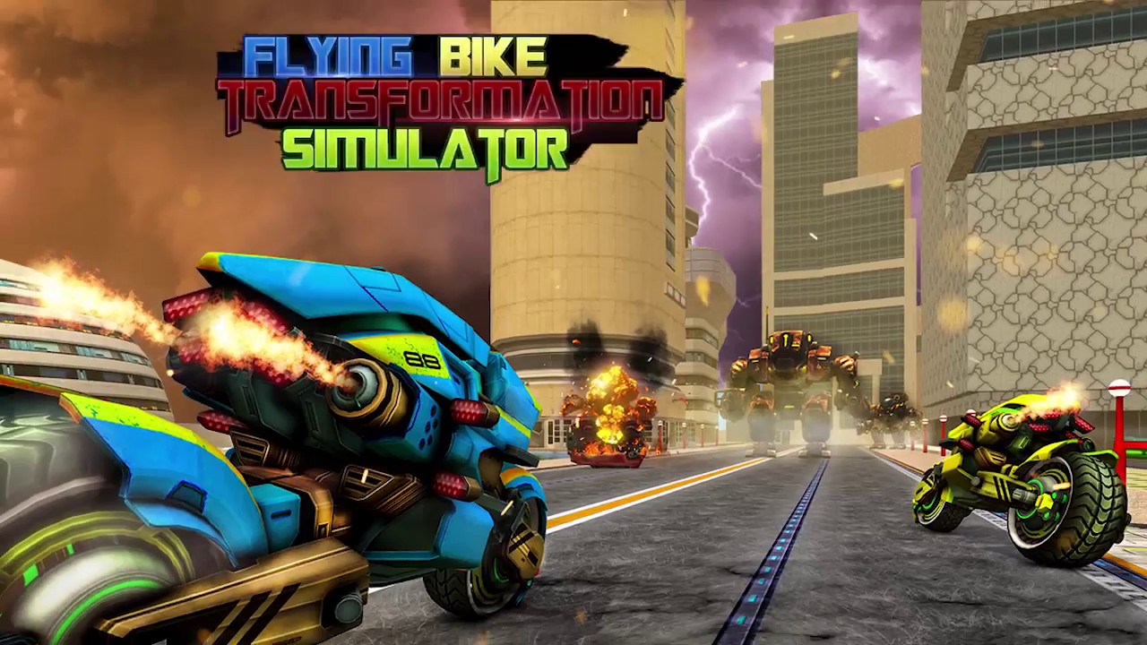 Futuristic War Bike Robot Transforming