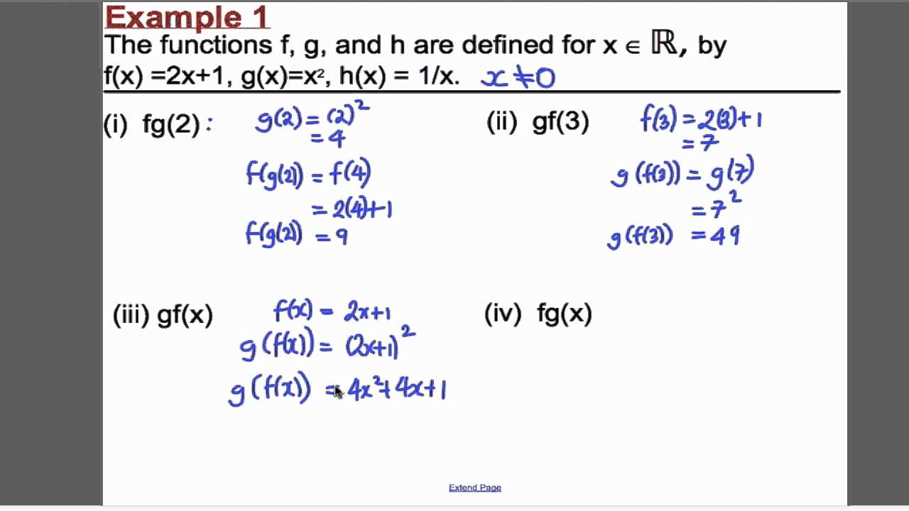 Composite Function Exam Questions (examples, solutions, worksheets Throughout Composite Function Worksheet Answers
