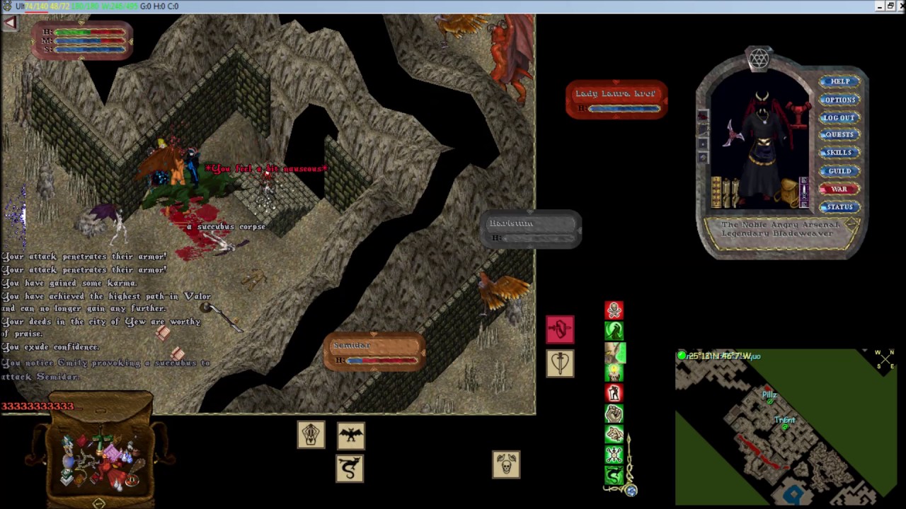 Ultima Online Killing the Succubus Queen in Fire dungeon YouTube