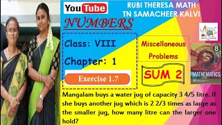 TN SAMACHEER KALVI _8TH MATHS _ NUMBERS _ Chapter 1 _ Exercise 1.7_  Sum 2 _ Miscellaneous Problems