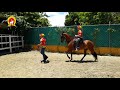 Los jinetes dominicanos Oscar y Yordy entrenando la yegua de Paso Fino Réplica