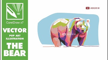 How to Draw a Bear Vector Pop Art with CorelDraw x7 (Timelapse)