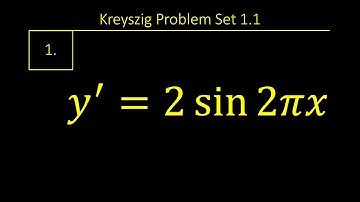 Kreyszig || Problem 1.1 Question 1 || y