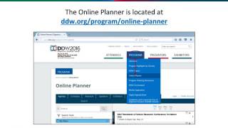 DDW 2016 Planning Resources Tutorial