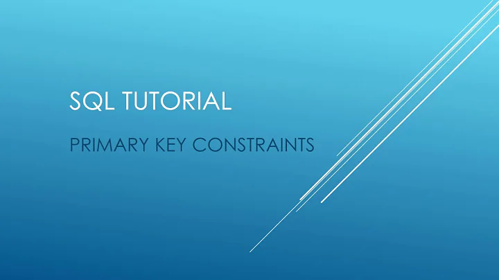 SQL Tutorial - PRIMARY KEY CONSTRAINTS