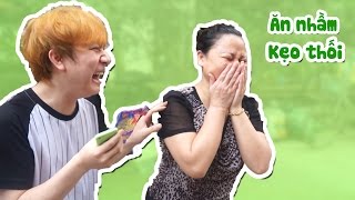 TROLL CẢ GIA ĐÌNH ANH BỐN MẮT BẰNG KẸO THÚI - Phản Ứng Lần Đầu Ăn Kẹo Thúi
