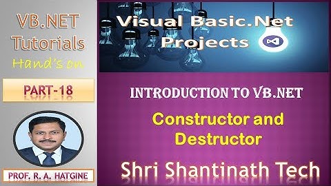 Implementation of Constructor and Destructor in VB NET