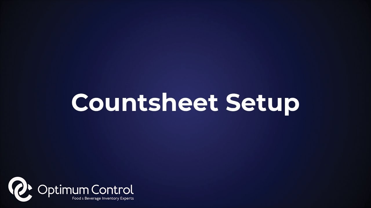 Count Sheet Controller Countsheet Setup | Optimum Control - YouTube