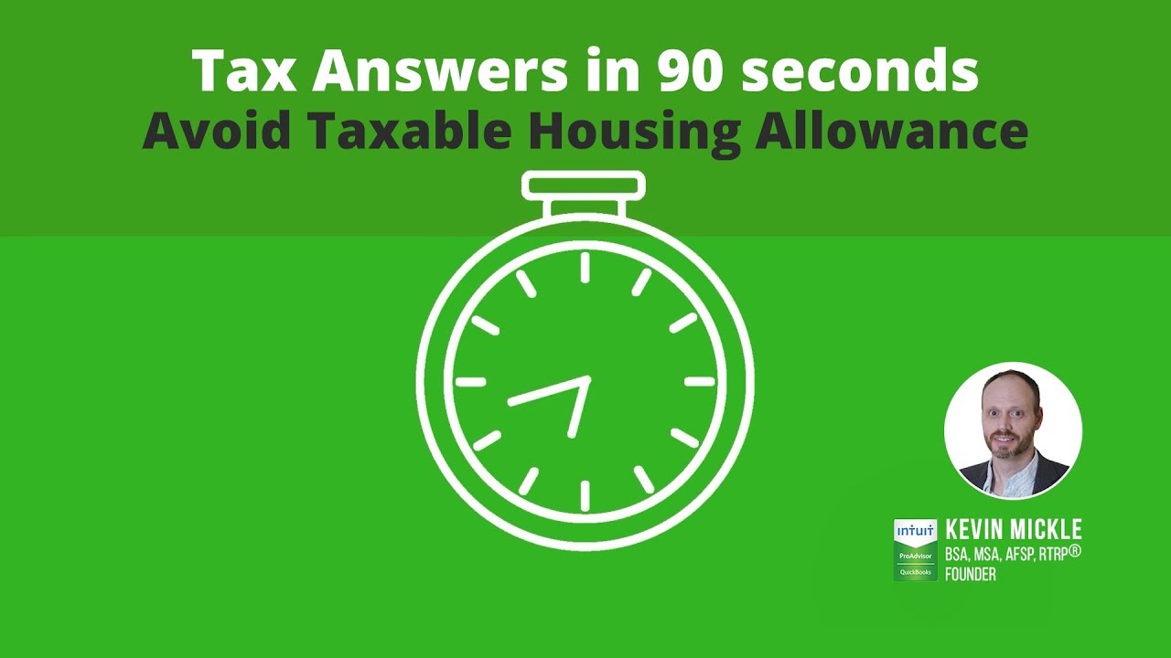 Clergy Housing Allowance Tax Answers in 90 seconds Mickle