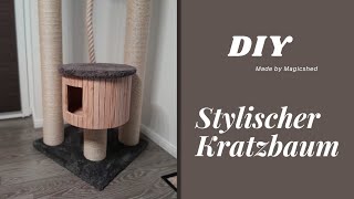 DIY STYLISCHER KATZEN KRATZBAUM SELBER BAUEN/Красивый домик для кошки с когтеточкой своими руками.