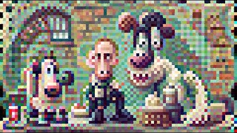 "Wallace and Gromit. #pixelart" - CLIPIT PixelDraw #pollinations #generative #art #machinelearning