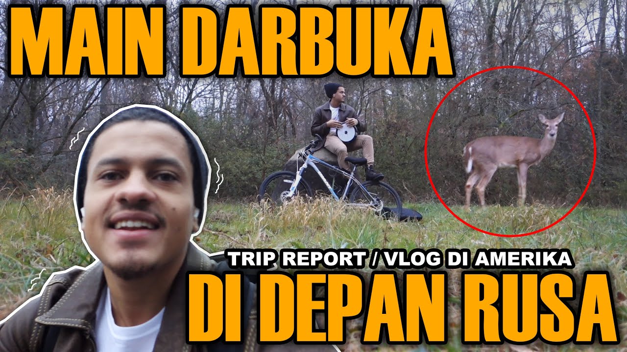 Momen Seru Ali Kribo Main Darbuka Ditemani Rusa Liar di Hutan Amerika