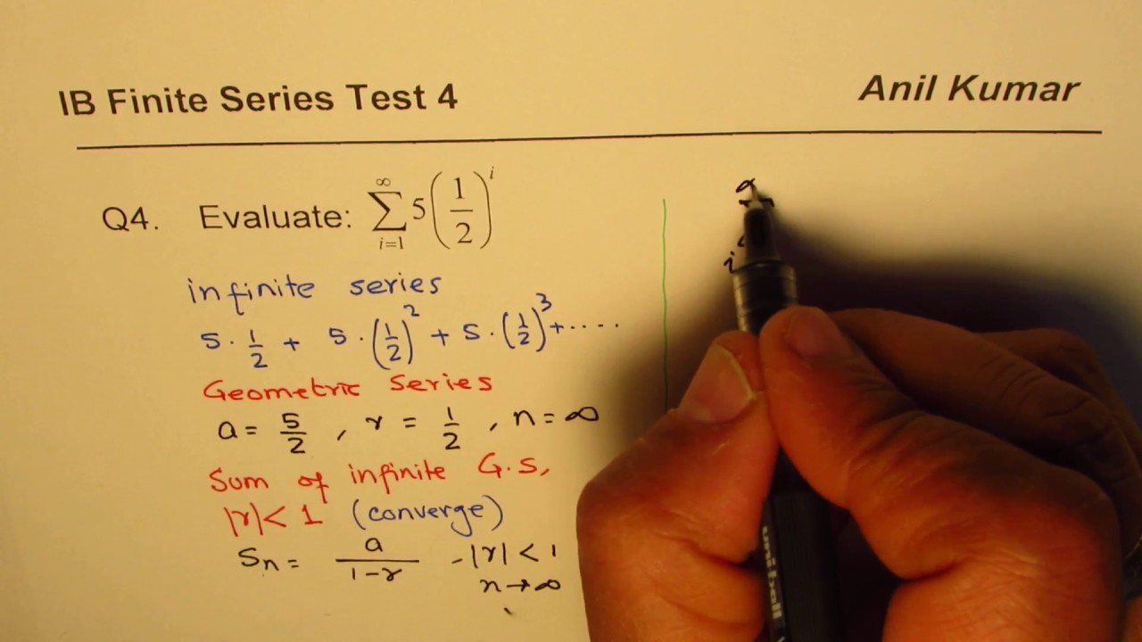 How to add Infinite Geometric Series in Sigma Notation