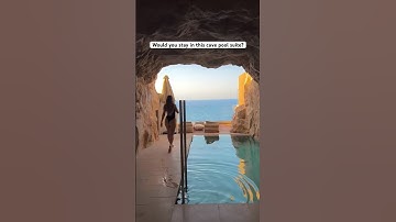 Imagine staying in this Cave Pool Suite in Greece 😍 Hotel goals!