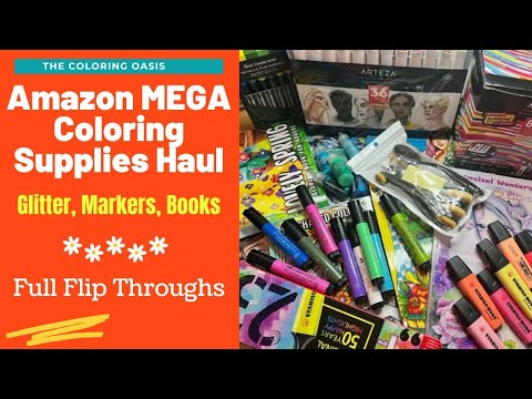 Amazon Adult Coloring Supplies And Books Haul | Arteza Markers, Faber Castell, Spring Coloring Books