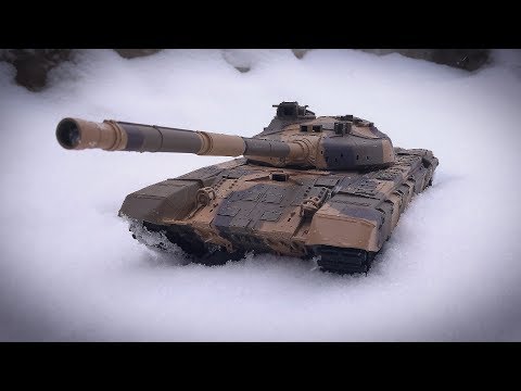 Танк на Радиоуправлении Т-90 Heng Long Обзор Тест по Снегу