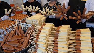 keju hot dog - makanan jalanan korea