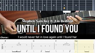 Until I Found You - Stephen Sanchez ft. Em Beihold | EASY Guitar Lessons TAB - Guitar Tutorial Resimi
