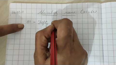 Number names from 51-60