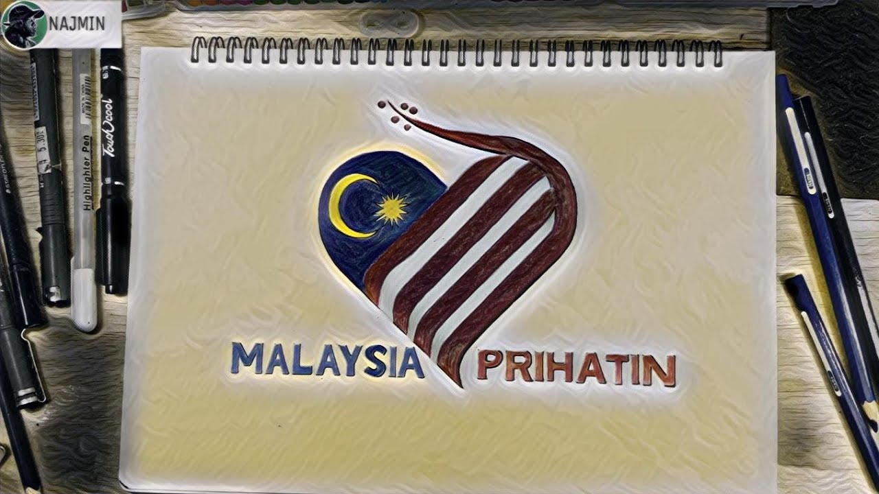 Selamat hari kebangsaan - lukis logo malaysia prihatin