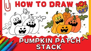 How to DRAW A HALLOWEEN PUMPKIN PATCH STACK | IT'S PUMPKIN DAY | PUMPKIN EMOJI