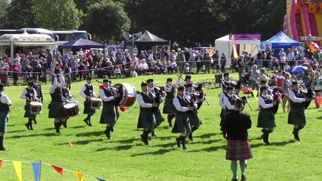 Ardross Pipe Band competing at the 2016 Pitlochry Highland Games in Perthshire