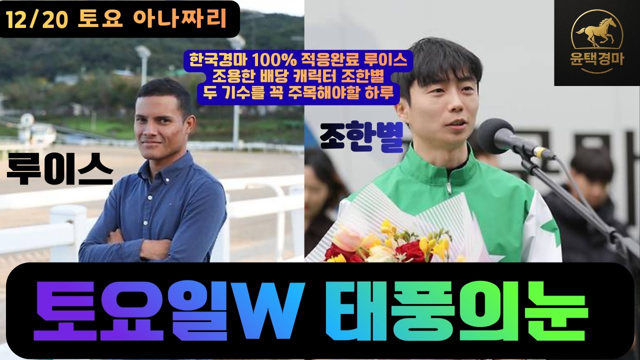 12/20 토요경마 아나짜리 토요일 태풍의눈 핵심은 루이스&조한별