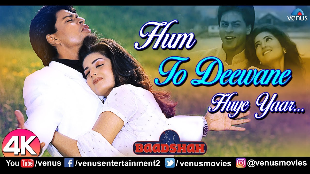 Hum To Deewane Huye   4K Video  Shah Rukh Khan  Twinkle Khanna  Baadshah  90s Hit Romantic Song