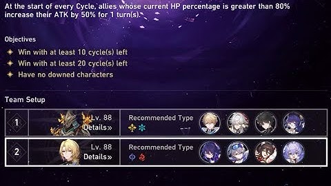 Honkai Star Rail Forgotten Hall Memory of Chaos 9 Full 3 stars (20 cycles)