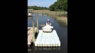 Dock Blocks drive-on dock (custom skiff configuration)