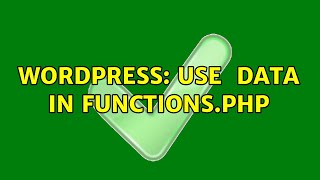 Wordpress: Use $_POST data in functions.php