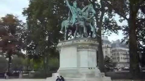 Statue of Charlemagne at Notre Dame Cathedral Paris